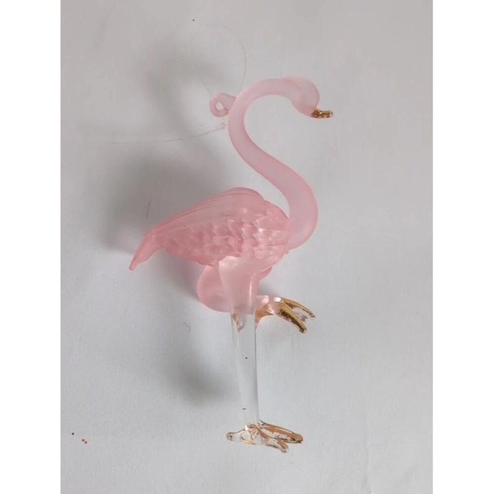 Glass Flamingo Bird Christmas Ornament Hand Blown
